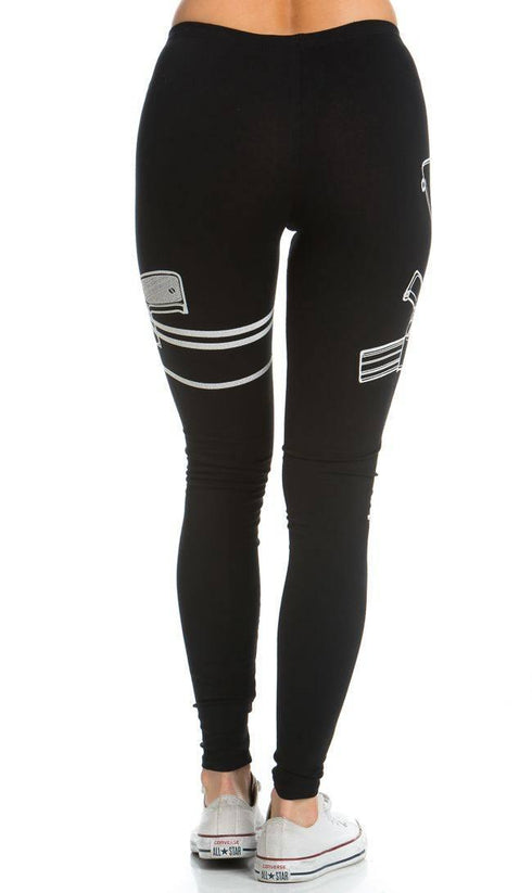 Guns Out Machine Gun Black Leggings - Plus Sizes Available - SohoGirl.com